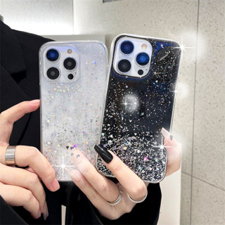 เคสโทรศัพท์มือถือแบบนิ่ม ใส แต่งกลิตเตอร์ดาว ระยิบระยับ หรูหรา สําหรับ OPPO Reno 8T 5G A17 A17K A57 2022 A77s A74 A95 A76 A96 A16 A16s A54 A55 4G