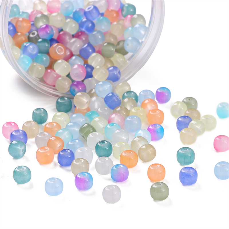 8x7 มม.30 ชิ้น/ถุงแก้วเลียนแบบหยกหลวมลูกปัดสําหรับเครื่องประดับทํา ทําเอง สร้อยข้อมือสร้อยคออุปกรณ์เสริม - รูปที่ 3