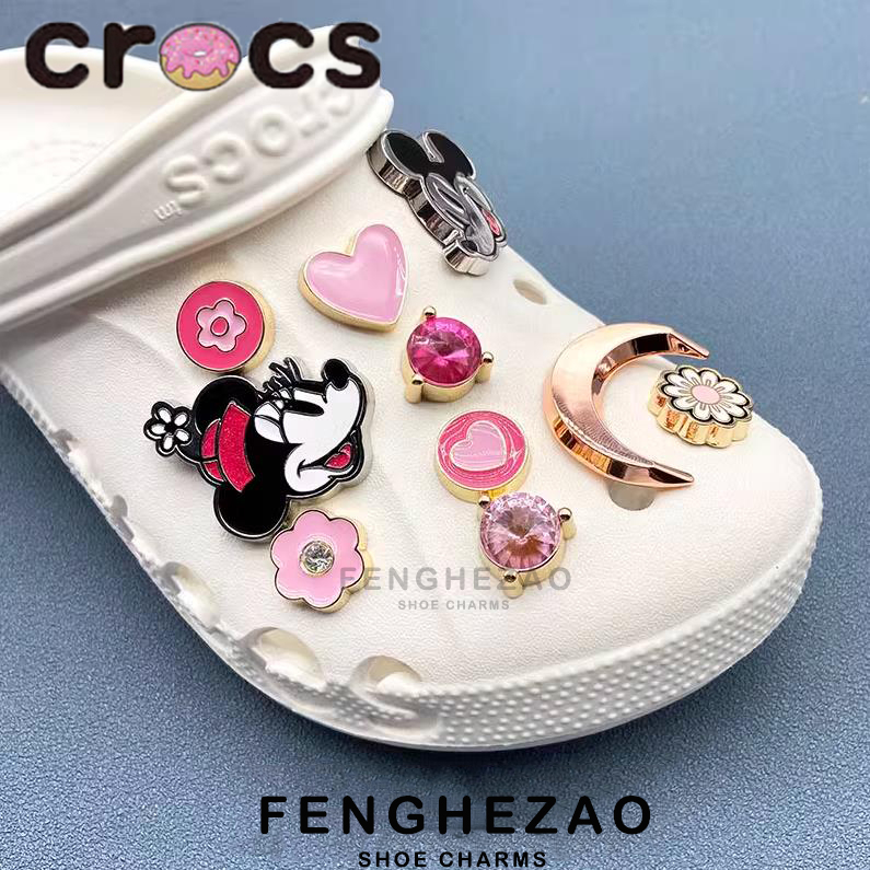 jibbitz crocs charm ตัวติดรองเท้า crocs เซต มิกกี้เมทัล สําหรับตกแต่งรองเท้า