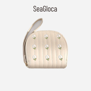 Seagloca กระเป๋าใส่เหรียญ อเนกประสงค์ มีซิป ลายดอกไม้น่ารัก สไตล์เกาหลี No.1453