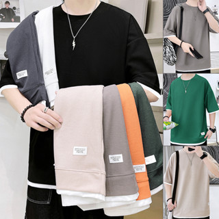 เสื้อยืดแฟชั่น ฤดูร้อน วาฟเฟิล กว้าง สําหรับผู้ชาย M-3XL