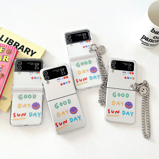 เคสโทรศัพท์ ลายหน้ายิ้ม หรูหรา ชุบเงิน สําหรับ Samsung Z Filp 5 4 3