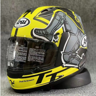 Arai RX7 หมวกกันน็อค สีเหลือง Isle of Man TT สําหรับขี่รถจักรยานยนต์