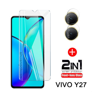 2in1 ฟิล์มกระจกนิรภัยกันรอยหน้าจอ และกล้อง สําหรับ VIVO Y27