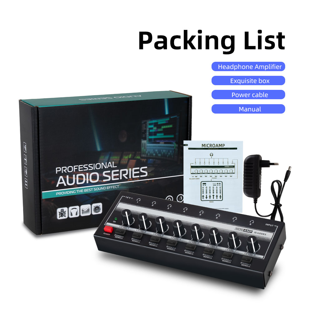Ha800s เครื่องขยายเสียงสเตอริโอ 8 ช่องทาง แบบพกพา