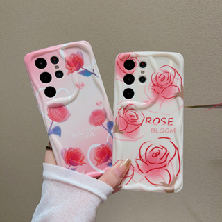 สวยงาม ROSE BLOOM เคส Samsung Galaxy S23 Ultra S23 Plus S23 S22 Ultra S22 Plus S22 S21Ultra S21 S21+ S21FE S20FE A73 A54 A53 A52 A52S A34 A33 A32 A23 A22 A21S A14 A13 A12 A04E 5G Case เคสโทรศัพท์ใหม่ ซิลิโคนอ่อนนุ่มป้องกันการตก เคสมือถือซัมซุง