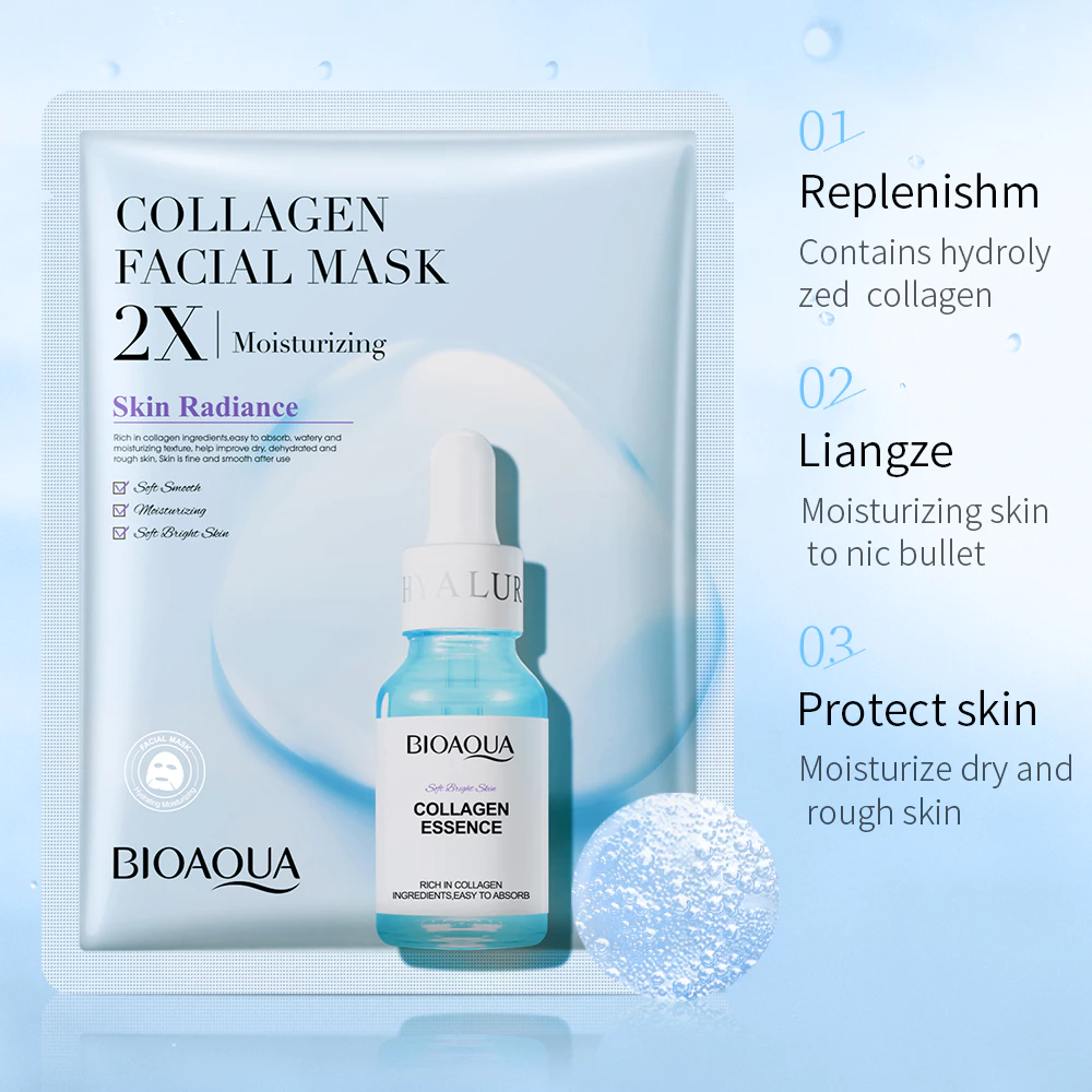 BIOAOUA มาส์กหน้าคอลลาเจน ไฮยาลูรอน วิตามินซี ผิวนุ่ม ใสขึ้น thumbnail 4