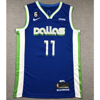 เสื้อกีฬาบาสเก็ตบอล ปักลาย Dallas Mavericks 11 Kyrie Irving สีฟ้า สําหรับผู้ชาย 2023