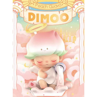 P POPMART DIMOO ฟิกเกอร์ลิฟท์ทับทิม ลายพีช สีขาว