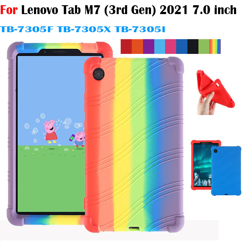 สําหรับlenovo Tab M7 (3rd Gen) 2021 7.0 นิ้วแฟชั่นสีซิลิโคนอ่อนนุ่มกรณีแท็บเล็ตTab M7 (2019) TB-7305