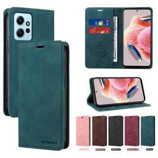 เคสโทรศัพท์มือถือ แบบฝาพับ พร้อมช่องใส่บัตร สําหรับ Xiaomi Redmi Note 12 Pro 12Pro+ 12s 12C 12R