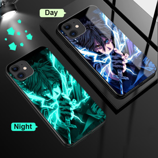 เคสโทรศัพท์มือถือแบบแข็ง เรืองแสง สําหรับ iPhone 11 11 Pro Max iPhone 14 14 Pro Max 13 13 Pro Max 12 12 Pro Max Naruto Sasuke Anime Luminous Fashion Cartoon Phone Casing