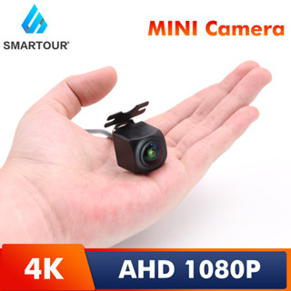 Smartour กล้องมองหลังรถยนต์ 4K AHD 1080P HD CCD มองเห็นกลางคืน 180 องศา สําหรับมอนิเตอร์ AHD