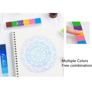 Long Gradient Candy-Colored Inkpad DIY Gradient Multi-Color Stamp Pad เด็กนิ้วมือภาพวาดขนาดเล็ก Inkpad 10 รุ่น