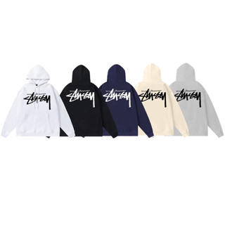 เสื้อกันหนาวลําลอง มีฮู้ด พิมพ์ลายโลโก้ Stussy สองด้าน ขนาดใหญ่ แฟชั่นสําหรับผู้ชาย และผู้หญิง