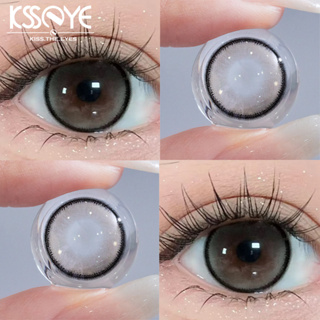 【ใหม่ และเลนส์เกรด】ksseye คอนแทคเลนส์สายตาสั้น 14.2 มม. 0~-8.00 สีเทา สีดํา 2 ชิ้น