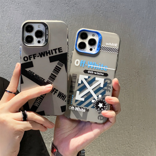 Tide brand New OFFWHITE plating phone case for iphone 14 14pro 14promax 13 13pro 13promax Cool style doodles fashion Official new design for 2023 12 12pro 12promax 11 High quality fall proof material For men girl