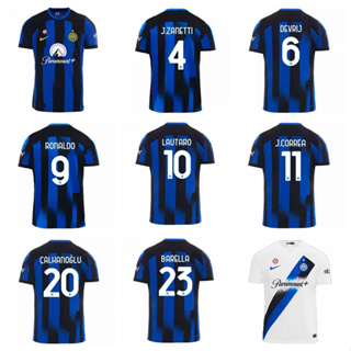 เสื้อกีฬาแขนสั้น ลายทีมชาติฟุตบอล Ronaldo Javier Zanetti Stefan de Vrij Lautaro Martinez Correa Calhanoglu Barella ปี 2023-24 ชุดเหย้า