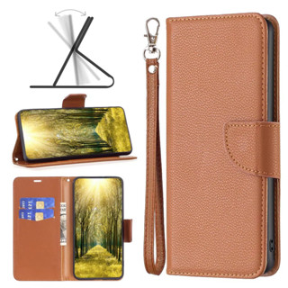 เคสโทรศัพท์มือถือหนัง ฝาพับ กันกระแทก พร้อมช่องใส่บัตร สีพื้น สําหรับ LG K42
