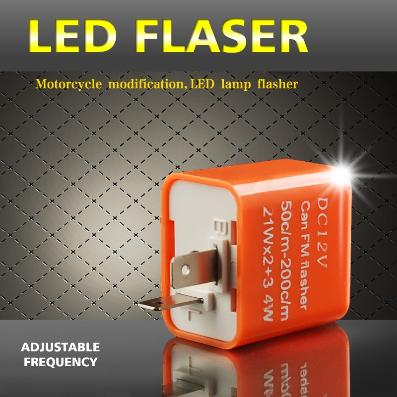 รีเลย์ไฟเลี้ยว LED DC12V 2 Pin ปรับได้ สําหรับรถจักรยานยนต์ รถยนต์