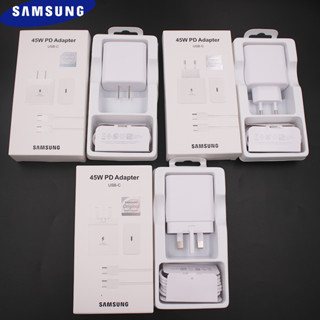 SAMSUNG อะแดปเตอร์ชาร์จติดผนัง 45W EU US UK สําหรับ Galaxy S23 S22 S21 Ultra Plus 1M USB C เป็น USB C PD