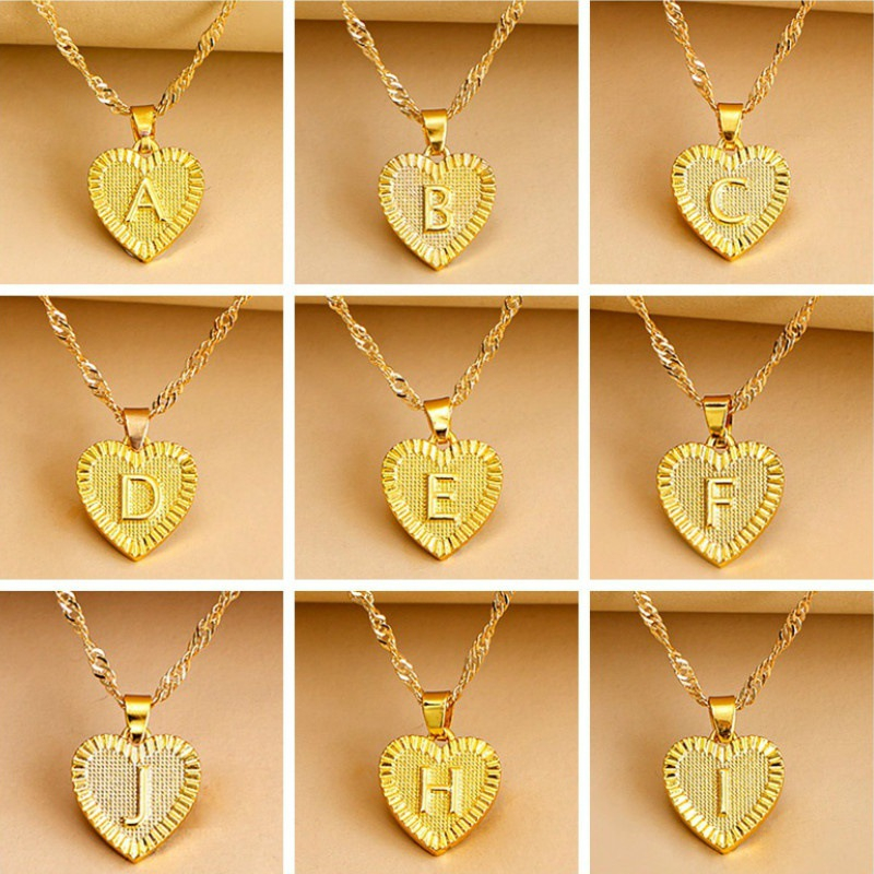 เครื่องประดับ สร้อยคอโซ่ ชุบทอง 18k จี้ตัวอักษรภาษาอังกฤษ A-Z เหมาะกับของขวัญ แฟชั่นสําหรับผู้ชาย และผู้หญิง