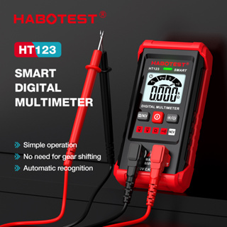 Habotest HT123 มัลติมิเตอร์ดิจิทัล 600V AC DC 2000 นับ ความแม่นยําสูง ป้องกันการเผาไหม้ ไม่ต้องเปลี่ยน NCV ไม่สัมผัส ระบุอัตโนมัติ