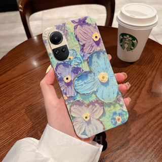 New เคส OPPO Reno10 Pro 5G Reno 10 Pro+ 8T 8Z 8 Pro A98 A78 Reno8 Z Reno8T Reno7 Reno7Z Fashion Creative TPU Blu-ray Painting Flowers Silicone Soft Case Cover Camera Lens เคสโทรศัพท์ OPPO Reno10Pro+ Reno10Pro OPPOA98 OPPOA78