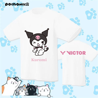 เสื้อกีฬาแบดมินตัน พิมพ์ลายการ์ตูน Victor แบบแห้งเร็ว ดูดซับเหงื่อ สวมใส่สบาย เหมาะกับใส่กลางแจ้ง สําหรับผู้ชาย และผู้หญิง