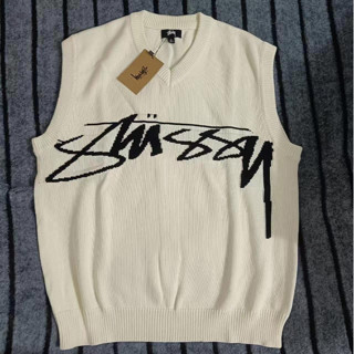 ใหม่ STUSSY เสื้อกั๊กกันหนาวลําลอง ผ้าถัก สําหรับผู้ชาย และผู้หญิง