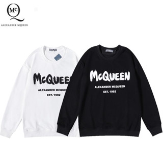 Mcquee เสื้อกันหนาว คอกลม ผ้าฝ้าย พิมพ์ลาย มีสไตล์ สําหรับผู้ชาย และผู้หญิง