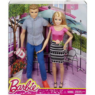 Barbie and Ken Doll 2-Pack Featuring Blonde Hair and Bright Colorful Clothes Dolls DLH76 ตุ๊กตาบาร์บี้ และเคน สีสันสดใส 2 แพ็ค DLH76