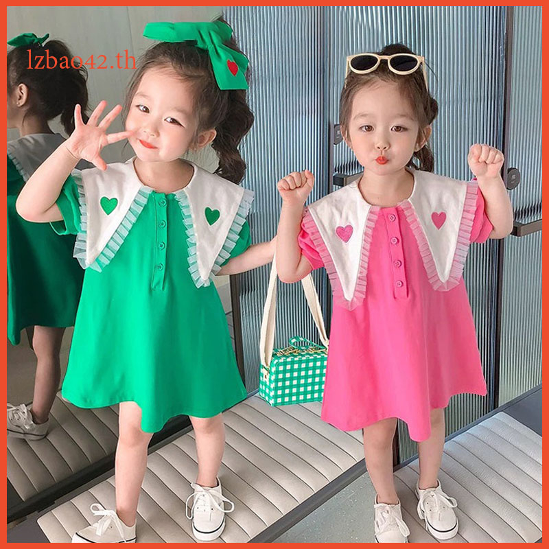 ชุดเดรส แฟชั่นฤดูร้อน สไตล์เกาหลี สําหรับเด็กผู้หญิง อายุ 1-7 ปี