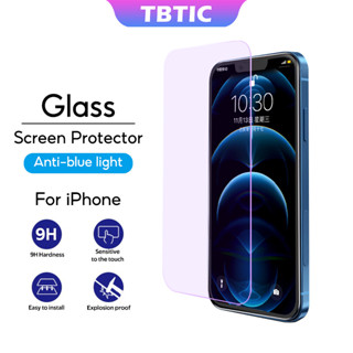 Tbtic ฟิล์มกระจกนิรภัยกันรอยหน้าจอ กันแสงสีฟ้า สําหรับ iPhone 14 13 12 11 Pro Max Mini SE 2020 X Xs Max Xr 8 7 6 6s Plus