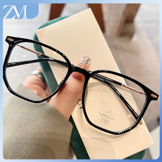 【ZM Glasses】วินเทจกรอบใหญ่ผิดปกติแบนกระจกป้องกันแสงสีฟ้าแว่นตาแฟชั่นสายตาสั้นแว่นตา JS1801