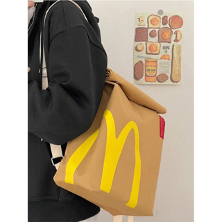 กระเป๋าเป้สะพายหลัง กระเป๋านักเรียน จุของได้เยอะ ลาย Mcdonalds สําหรับนักเรียน