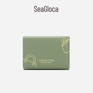 Seagloca ใหม่ กระเป๋าสตางค์ใบสั้น ใส่บัตรได้หลายช่อง แฟชั่นเรียบง่าย สําหรับสตรี No.1462