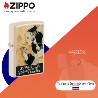 Zippo ไฟแช็ก ดีไซน์วินดี้ แบบแบน 48198
