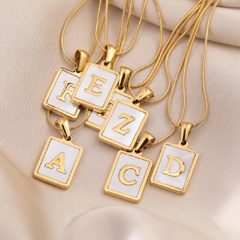 【Y&X】สร้อยคอโซ่ จี้รูปเปลือกหอย 26 ตัวอักษร A-Z เครื่องประดับ สําหรับผู้หญิง และผู้ชาย