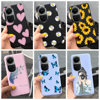 เคสโทรศัพท์มือถือแบบนิ่ม ลายดอกเดซี่ ดอกทานตะวัน หัวใจ แฟชั่น สําหรับ OPPO Reno 10 5G Reno10 CPH2531