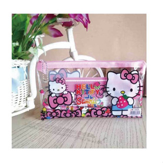 ชุดกล่องดินสอ เครื่องเขียน ลายการ์ตูน Hello Kitty สําหรับเด็กนักเรียน