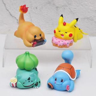 โมเดลฟิกเกอร์ โปเกมอน Pikachu Squirtle Charmander Bulbasaur ตุ๊กตาน่ารัก ของขวัญของเล่นเด็ก