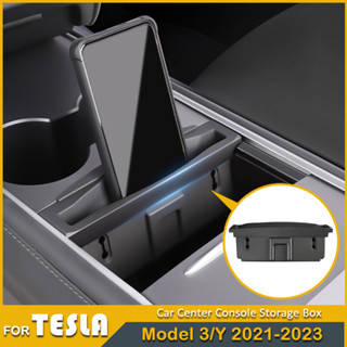 กล่องเก็บสายชาร์จโทรศัพท์มือถือ คอนโซลกลางรถยนต์ สําหรับ Tesla Model 3 Y 2023 2022 2021