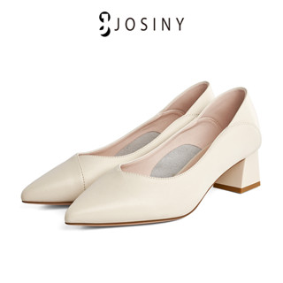 JOSINY รองเท้าส้นสูง หัวแหลม  คลาสสิก รองเท้าส้นหนา 2 นิ้ว  สำหรับการทำงาน