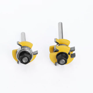 LAVIE 2 ชิ้น 6 มิลลิเมตร 1/4 "Shank ลิ้น & Groove Router Bits 3/4 "3 ฟัน T-shape Tenon Milling Cutter สําหรับไม้เครื่องมืองานไม้
