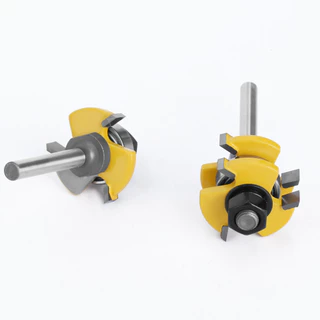 LAVIE 2 ชิ้น 6 มิลลิเมตร 1/4 "Shank ลิ้น & Groove Router Bits 3/4 "3 ฟัน T-shape Tenon Milling Cutter สําหรับไม้เครื่องมืองานไม้