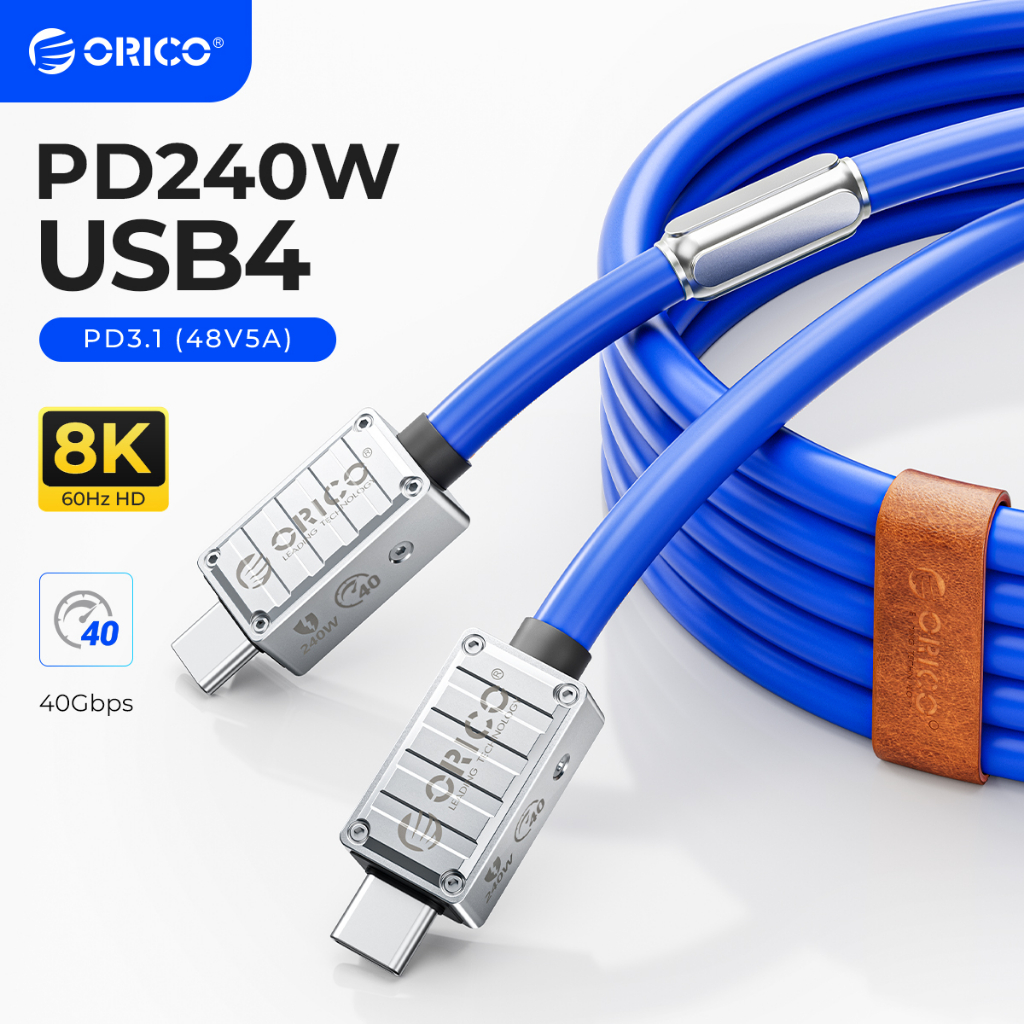 Orico USB4 Data Wire Type-C Data Line PD240W Full Function Fast สายชาร์จ Thunderbolt 4 8K สําหรับแท็