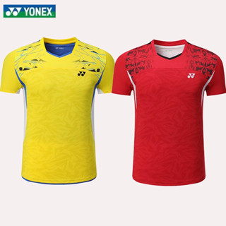 Yonex ชุดเครื่องแบบแบดมินตัน คอกลม แขนสั้น แห้งเร็ว สําหรับผู้ชาย และผู้หญิง