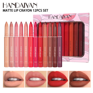 Handaiyan ชุดลิปทินท์ ลิปสติก ดินสอเขียนขอบปาก 6 /12 สี ไม่ติดถ้วย