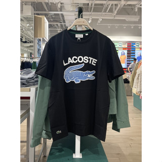 Lacoste เสื้อยืด คอกลม แขนสั้น พิมพ์ลายหนังจระเข้ สําหรับผู้ชาย